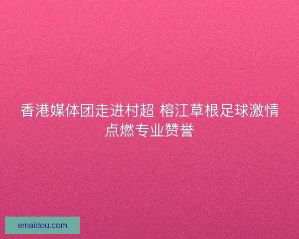 香港媒体团走进村超 榕江草根足球激情点燃专业赞誉